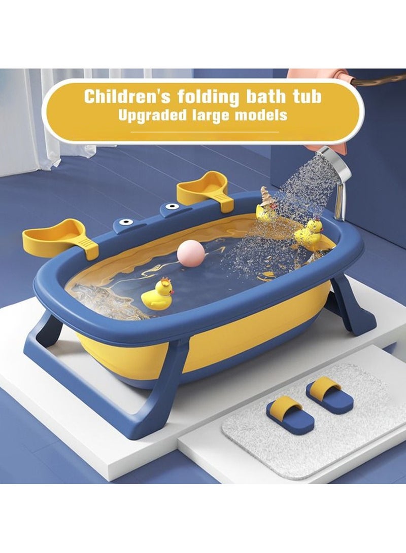 Cute Crab Design Baby Bath Tub Foldable Bathtub + Bathmat Cushion + Temperature Measurement Card*1 + Duckling Toys *2 + Ocean Balls *4