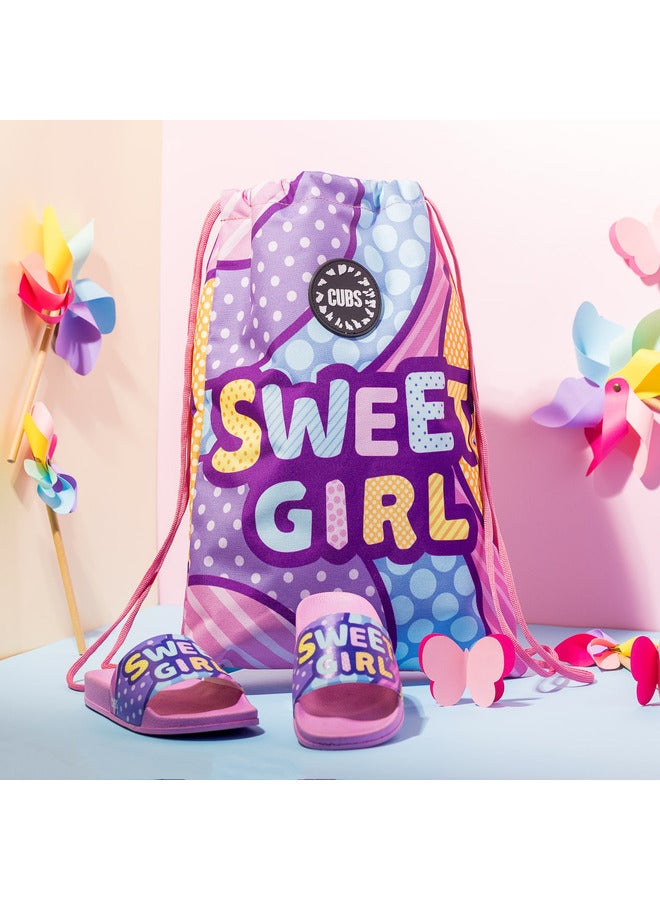 CUBS Sweet Girl Print Everyday Wear Eco-Friendly Pvc Slides For Girls Lightweight Easy To Wash And Anti-Slip Soles - Image 3