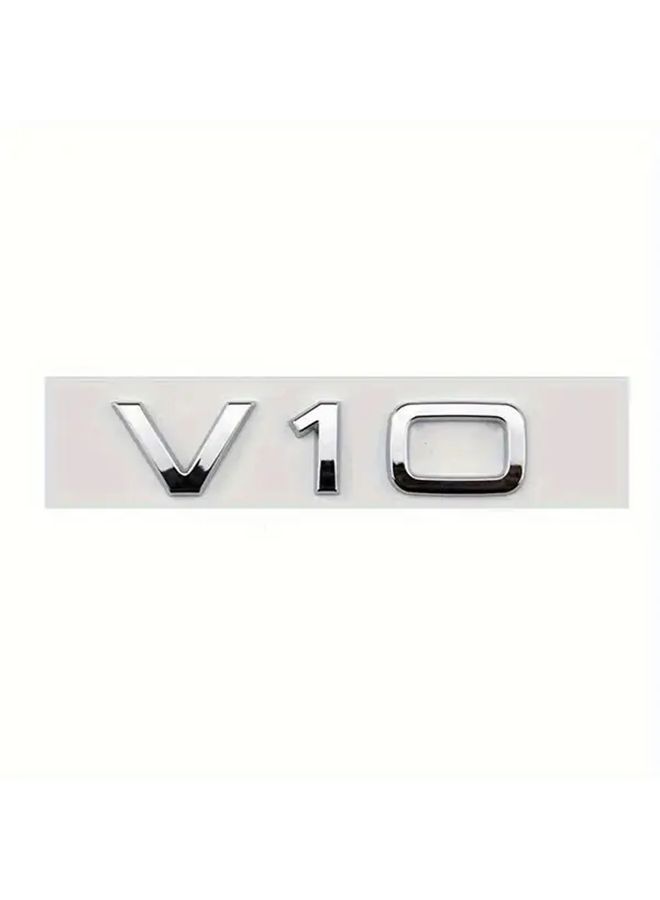 3D ABS Silvery V6T Car Model Front Wing Side Emblem Trunk Sticker - Image 5