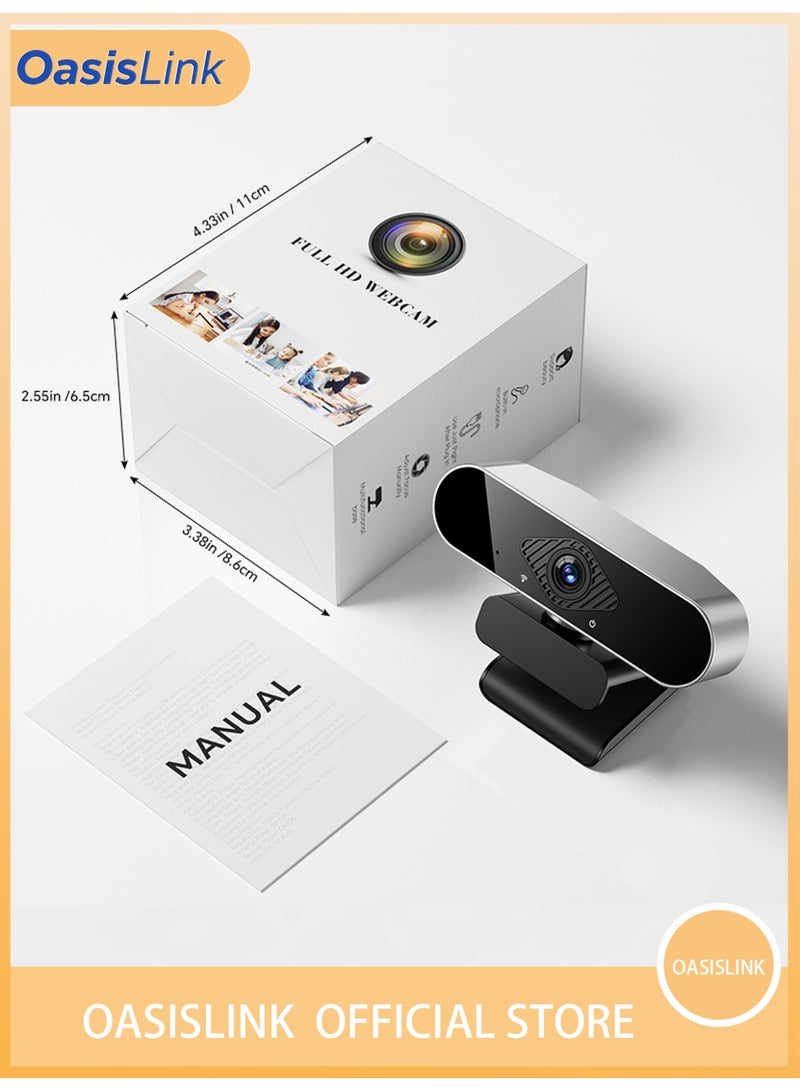 OasisLink 2K HD Webcam with Auto Focus, 150° Ultra Wide Angle & Built-in Noise-Canceling Microphone - Plug and Play for Exam & Online Class - Image 2