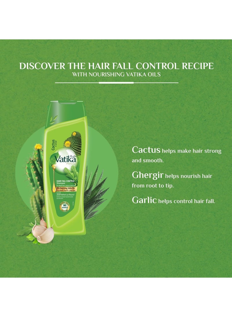 Vatika Ayurveda Vatika Naturals Hair Fall Control Shampoo | Enriched with Cactus & Gergir | For Weak Hair - 200 ml  - Image 3