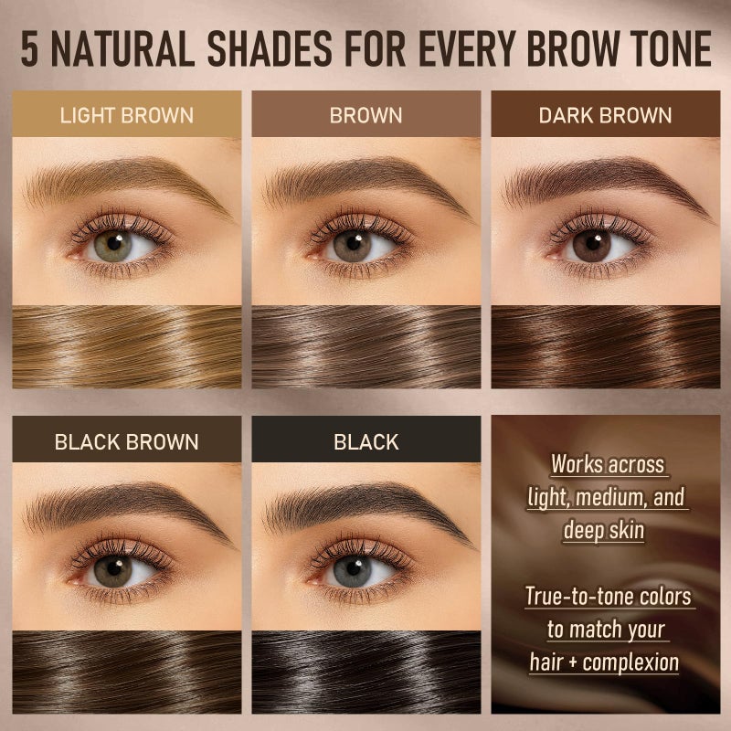 SUSIKEKI Dual-Ended Microblading Eyebrow Pencil for Women, 2 in 1 Liquid Eyebrow Pencil with Curved Tip and 4D Brow-Fection Microblading Pen, Shaped Fill HairLike Waterproof Lasting Eyebrows 03 Dark Brown - Image 4