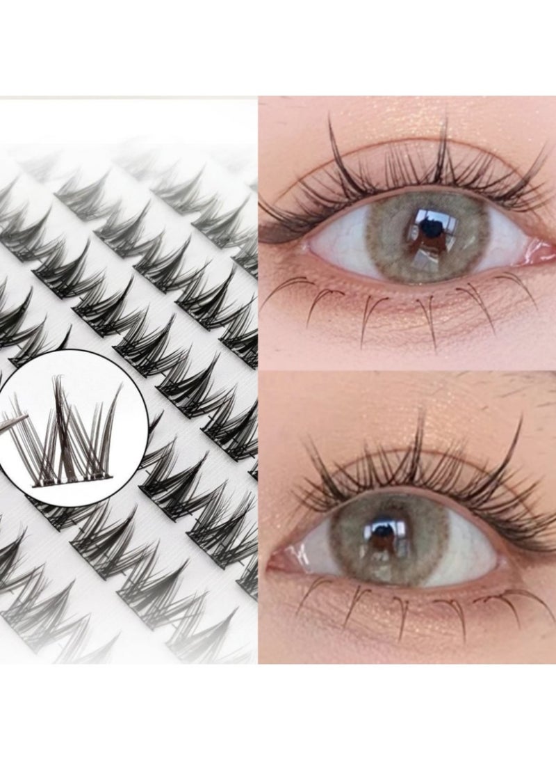 False Eyelashes 100Pcs Self Adhesive Eyelashes   Natural Look No Glue Needed 3D Effect Eyelash Reusable Lashes  Black Synthetic Hair, False Eyelash Clusters - Image 2