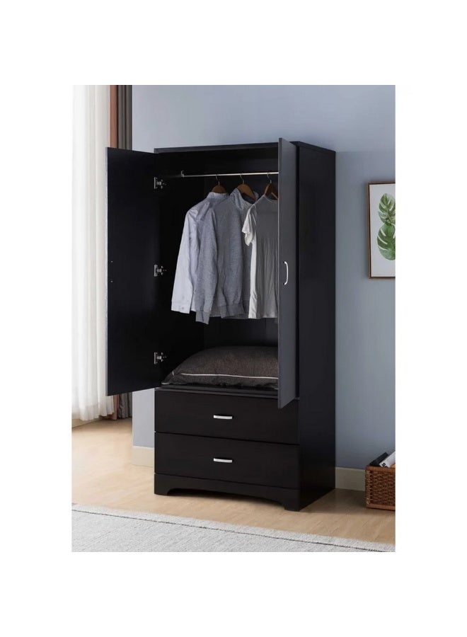 Homzmart Lamintec Wood Wardrobe 220×100×50 cm - White & Beige - Image 3