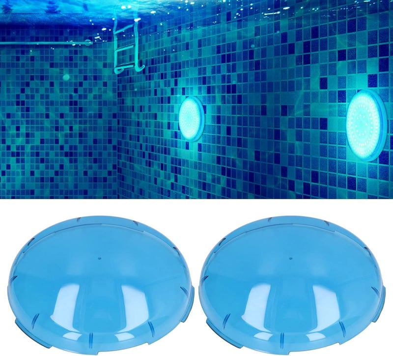 Tyenaza 2Pcs 19cm Pool Lamp Lens Cover, Swimming Pond Light Blue Transparent Lid for Hayward AMERILITE - Image 4