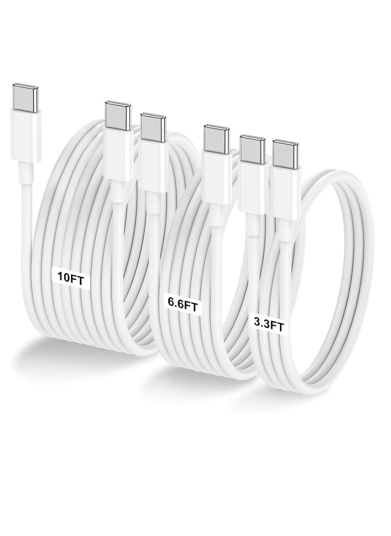 General 3-Pack [3.3FT+6.6FT+10FT] 60W USB C to USB C Cable, Type C to Type C Cable,Fast Charging Cable Compatible with iPhone 15/Plus/15 Pro/Pro Max，Samsung Galaxy S23 S22, iPad Pro, MacBook Air and More  - Image 1