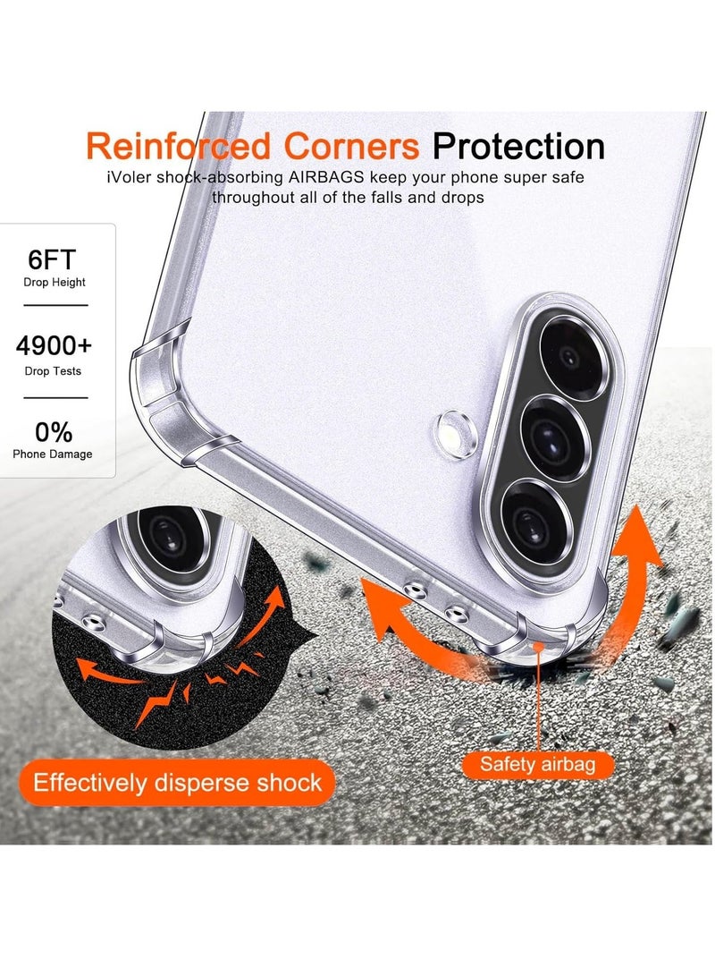 Case Compatible with Samsung Galaxy A36 5G, Cover Silicone Transparent TPU Gorilla Anti-shock Protector Camera Shockproof Corners - Clear