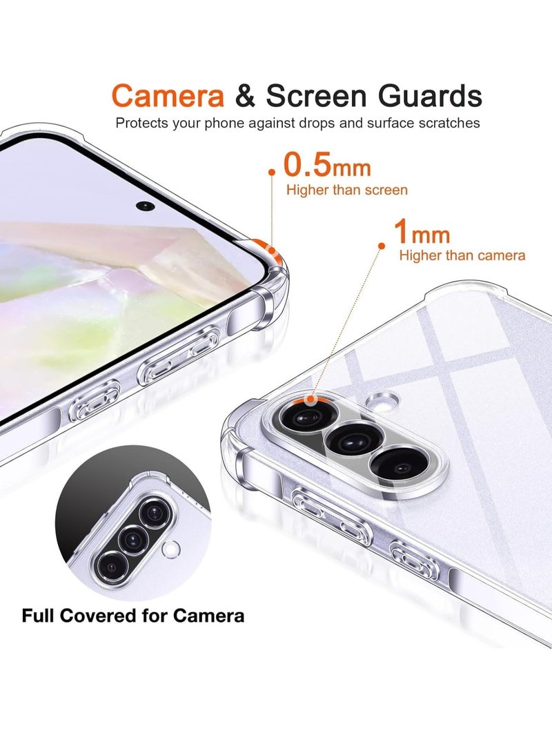 Case Compatible with Samsung Galaxy A36 5G, Cover Silicone Transparent TPU Gorilla Anti-shock Protector Camera Shockproof Corners - Clear