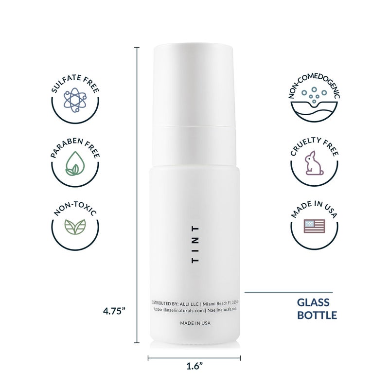 NAELI مرطب ملون مضاد للشيخوخة NAELI SPF 50، واقي شمس معدني للوجه مع أكسيد الزنك، ببتيدات وسيراميدات، لون مرطب طبيعي عالمي - 1.4 أونصة - Image 3