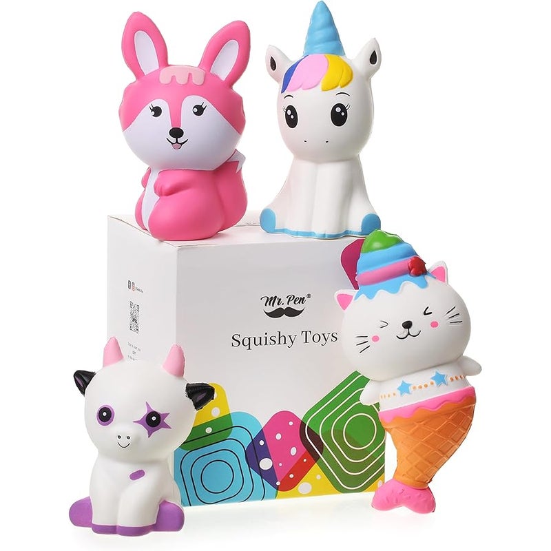 Mr. Pen - Jumbo Squishies Slow Rising, 4 Pack, Squishy Pack, Squishy Animals, Squeeze Toys for Kids, Squish Toy, Squishy Fidget, Cute Squishies, Squishies Jumbo, Big Squishy - Image 1