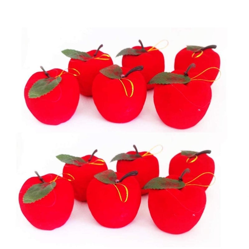 C R Tradelink C R Tradelink 12 Pcs Small Mini Red Apple Artificial for Christmas Tree Decoration Christmas Tree Decoration Ornaments 