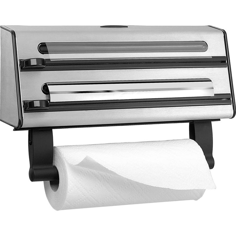 Emsa Triple Roll Dispenser Contura of Stainless Steel SilverBlack