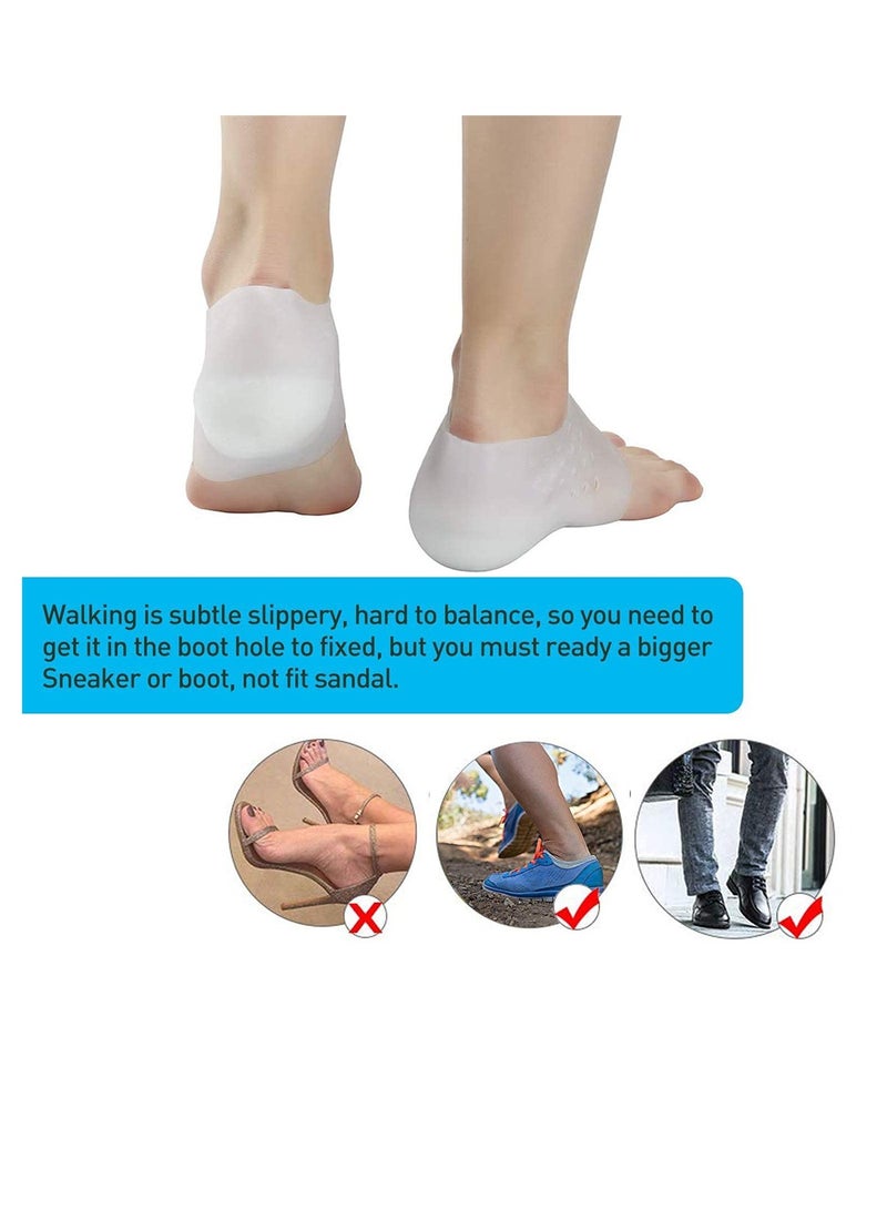 Loquat 2 Pcs Invisible Height Increase Insole Height Increase Socks Wearable Heel Cushion Inserts Shoe Soft Silicone Heel Lift Insole Leg Lengthen for Men and Women 5.5 cm  - Image 2