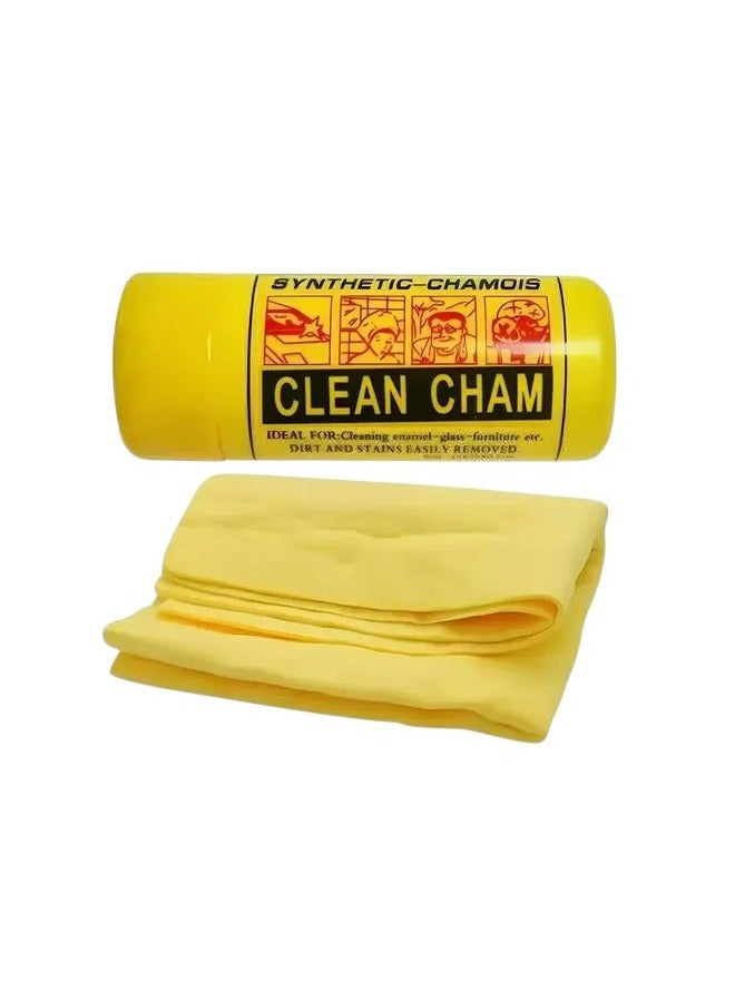 Generic Deer skin Car Drying Towel, Free Microfiber Cleaning Cloth, Premium Professional Soft Microfiber Towel, Super Absorbent Detailing Towel for Car/Windows/Screen/Kitchen - Yellow