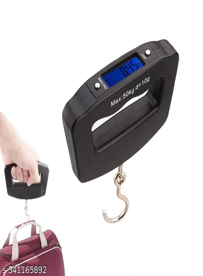 ميزان رقمي صغير محمول باليد، مزود بشاشة عرض بإضاءة خلفية، يُستخدم لقياس وزن الحقائب، ملحق سفر، سعة 50 كجم. - Image 4