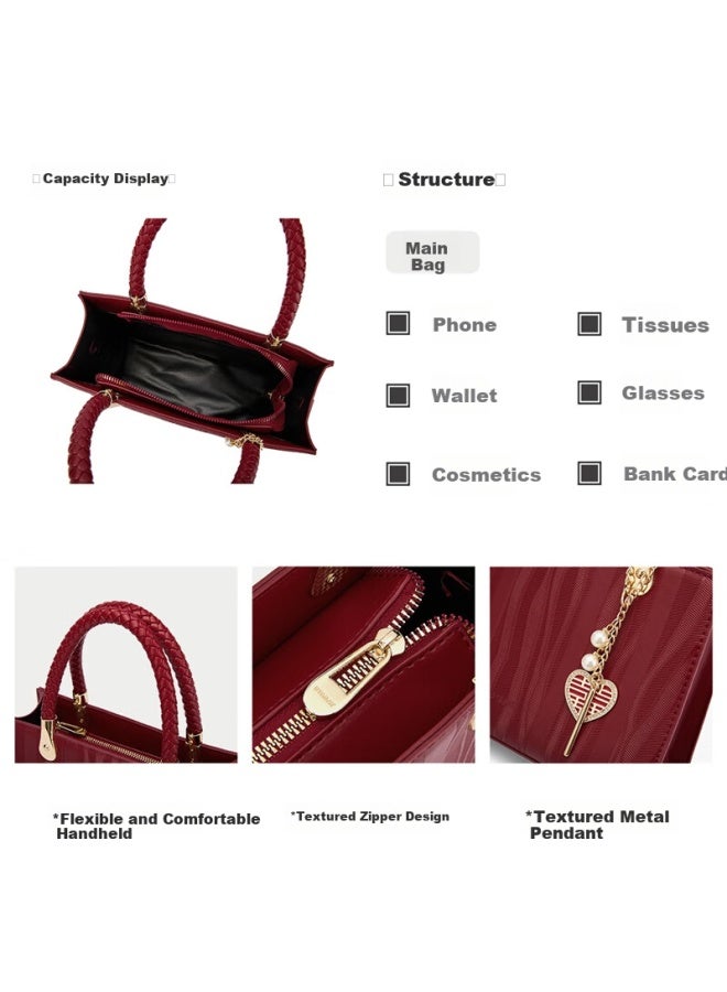 St&Sat Saay Women's Bag, Bride Wedding Bag, Festive Light Luxury Crossbody Bag, Handbag, Chinese Style Wedding, Qixi Valentine's Day Gift - Image 5