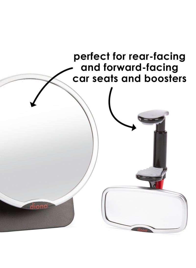 Diono Mirror - Pack of 2, Includes Safety Car Seat Mirror for Rear Facing Infant & See Me Too Rear View Baby Mirror - Image 3