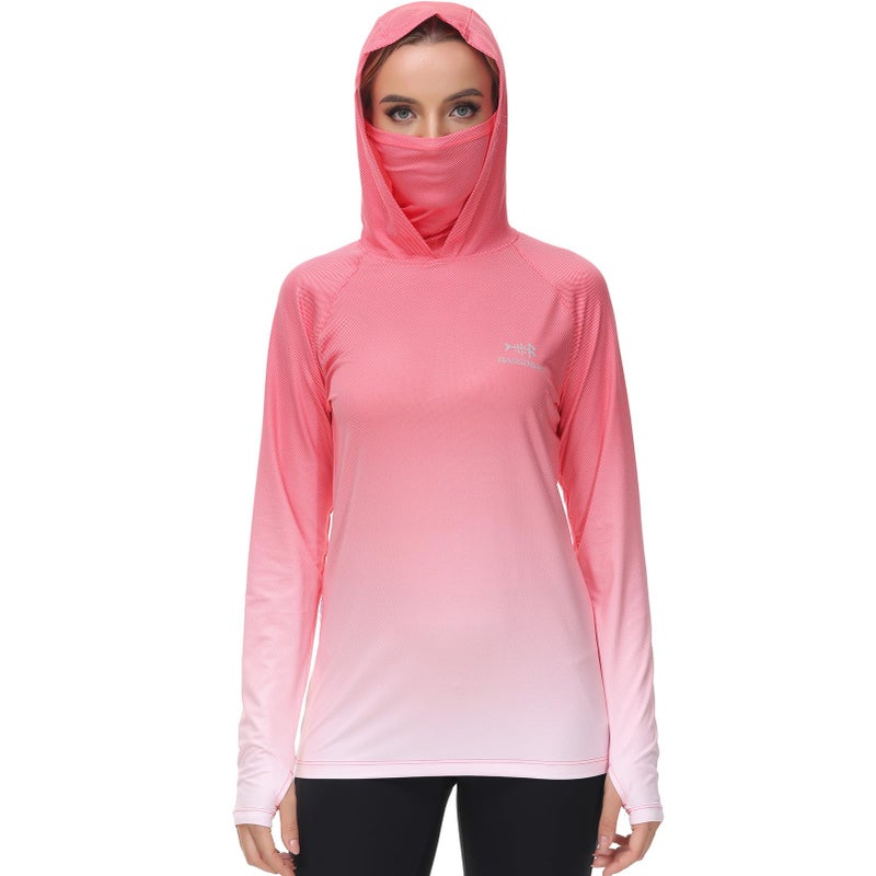 BASSDASH Womens Fishing Hoodie Shirt with Face Mask Thumb Holes UPF 50 FS23W - Image 2