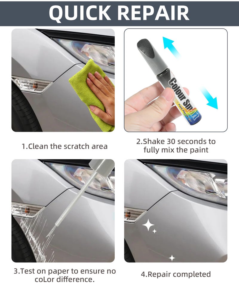 VARGTR Touch Up Paint Pen for Cars,Car Scratch Repair Pen,Car Accessories Car Touch Up Fill Paint Pen,Car Remover Scratch Paint Pen,Automotive Touch Up Paint for Erase Car Scratches (Gray) - Image 5