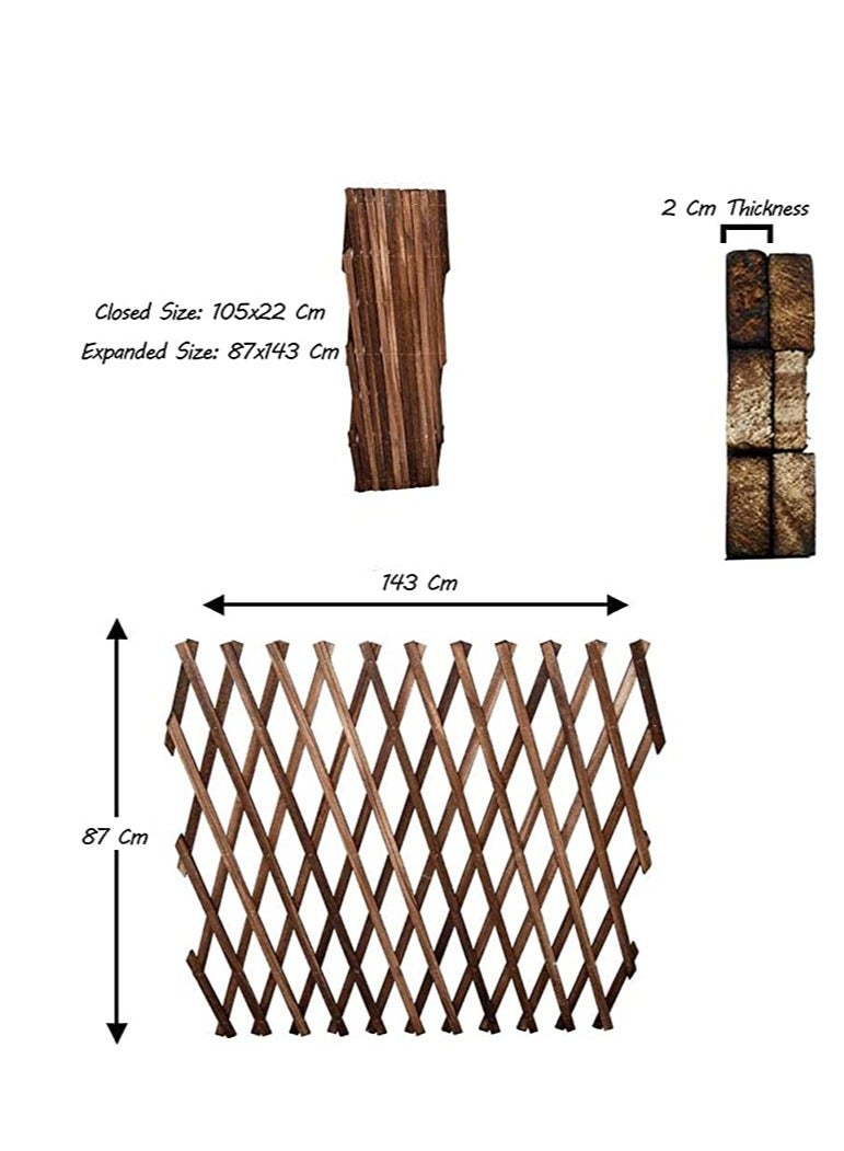 Generic FFD Expandable Wooden Picket Fence 105x22cm Wooden Garden Fence Portable Extendable Wicker Wood Fence Wooden Picket Fence Trellis Plant Vine Climbing Frame Fence  - Image 2