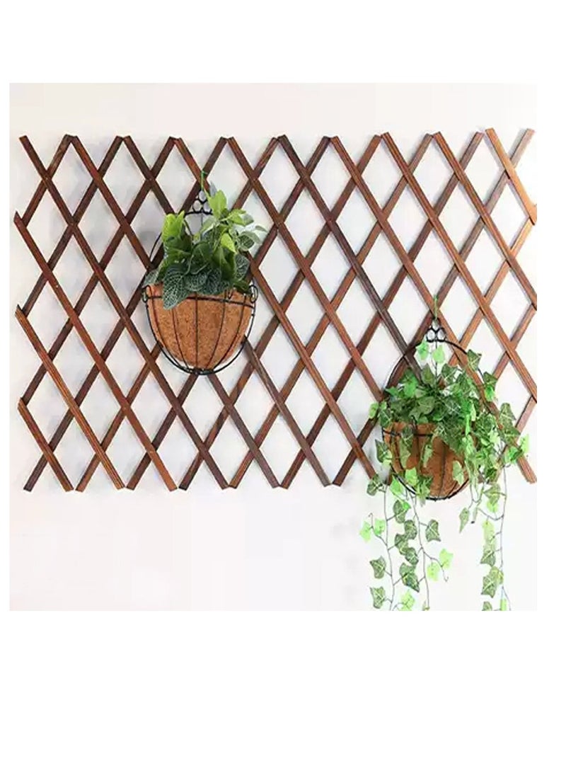 Generic FFD Expandable Wooden Picket Fence 105x22cm Wooden Garden Fence Portable Extendable Wicker Wood Fence Wooden Picket Fence Trellis Plant Vine Climbing Frame Fence  - Image 3
