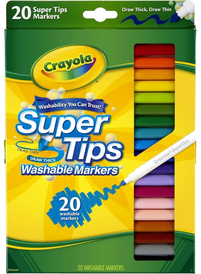 Crayola ماركر كرايولا سوبر تيبس 20 عدداً بخط رفيع - Image 3
