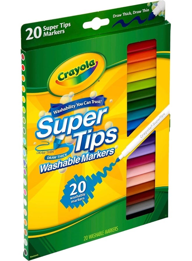 Crayola ماركر كرايولا سوبر تيبس 20 عدداً بخط رفيع - Image 4