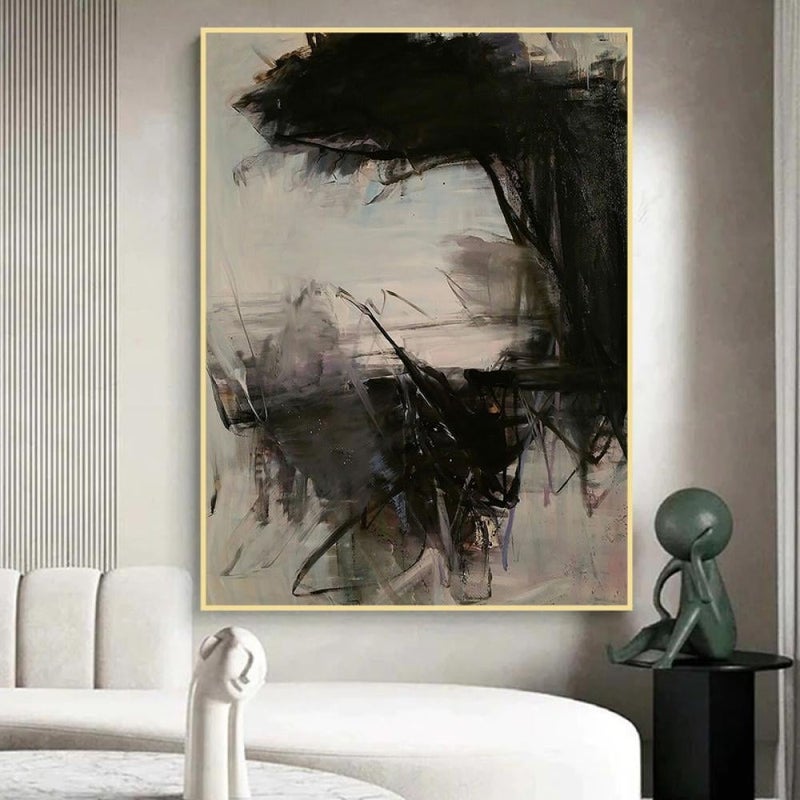 Marktna One canvas print in an abstract art design with a hollow frame, measuring (50×70) - Image 1