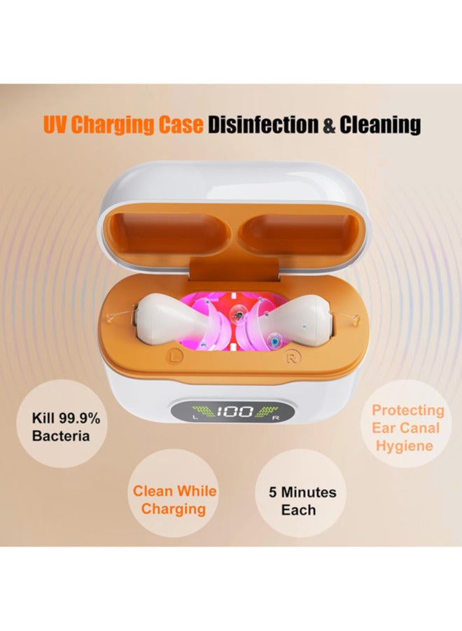Chixing Ear Hearing Machine with UV Sterilization, Rechargeable Hearing Aid Devices for Adult with Intelligent Auto-Noise Cancelling (Not Amplifiers), Hearing Aids Battery Digital Display, 16-Channel, Super Mini, 7-Day Standby - Image 3