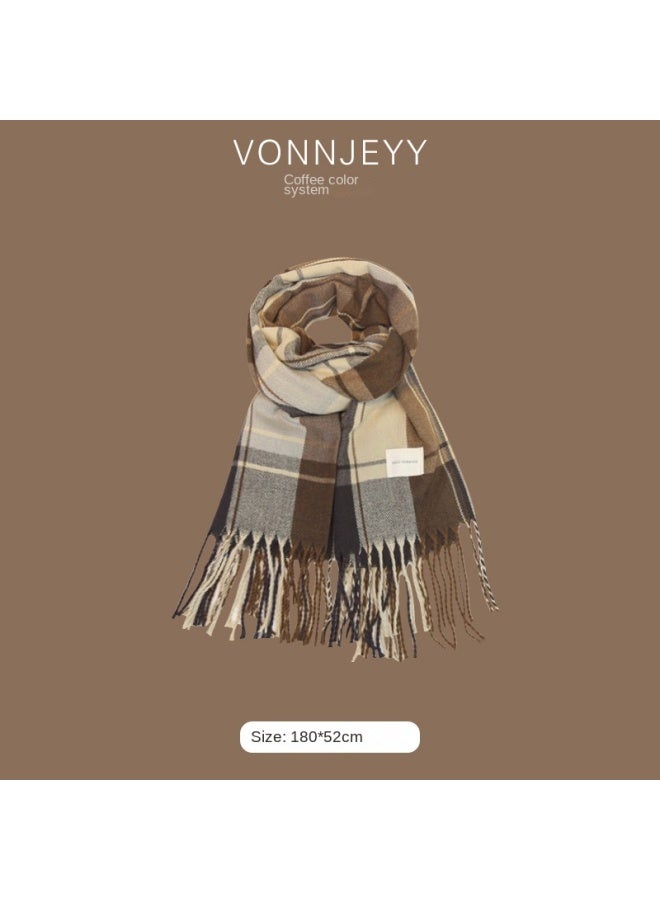 سلسلة القهوة الدافئة طراز جديد جو وشاح للرجال شال سميك دافئ عصري متعدد الاستخدامات مدفئة للرقبة - Image 3