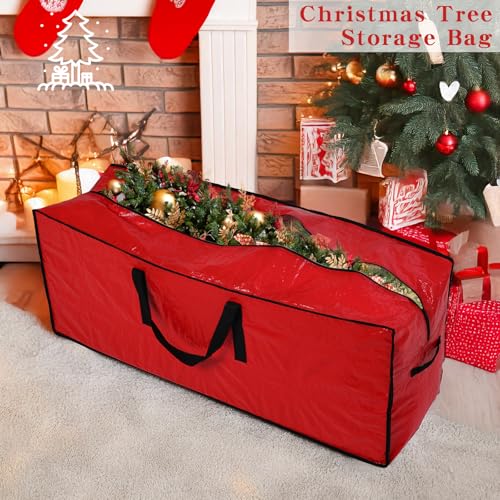 BIEBOS Artificial Large Christmas Tree Storage Case Bags With Handles,Fits Up To 7 Ft Artificial Trees Zippered Bag Protects Against Dust, Insects And Moisture - Image 3