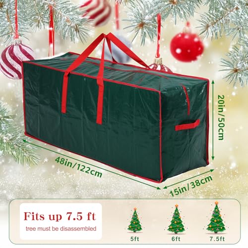 BIEBOS Artificial Large Christmas Tree Storage Case Bags With Handles,Fits Up To 7 Ft Artificial Trees Zippered Bag Protects Against Dust, Insects And Moisture - Image 4