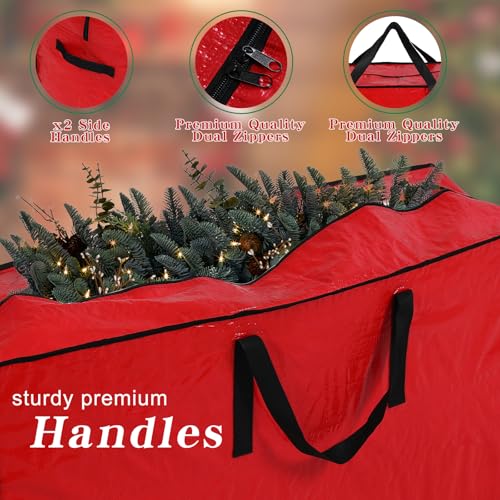 BIEBOS Artificial Large Christmas Tree Storage Case Bags With Handles,Fits Up To 7 Ft Artificial Trees Zippered Bag Protects Against Dust, Insects And Moisture - Image 2