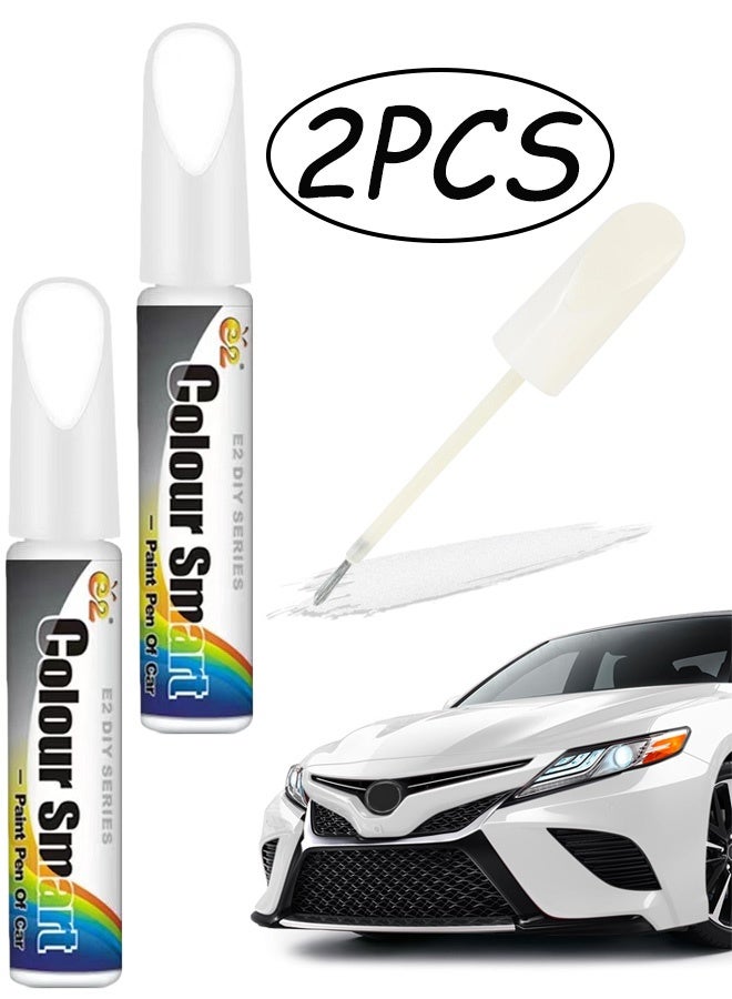 2 قطرة مزيل خربشة سيارة بيضاء قلم طلاء سيارات احترافي خربشة أداة إصلاح سيارة ترميم طلاء لمسي قلم، ملحقات سيارة لإصلاح خربشة طلاء - Image 1