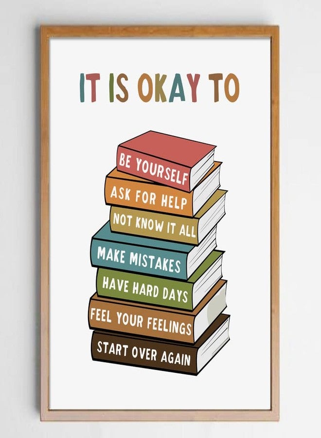 WCDHOR It Is Okay To Feel, Boho Classroom Decor, My Feelings, Classroom Poster, Educational Wall Art, Be Yourself, Playroom Wall Art Decor, School Counselor, Therapy Office Decor, No Framed (8x10 INCH) - Image 5