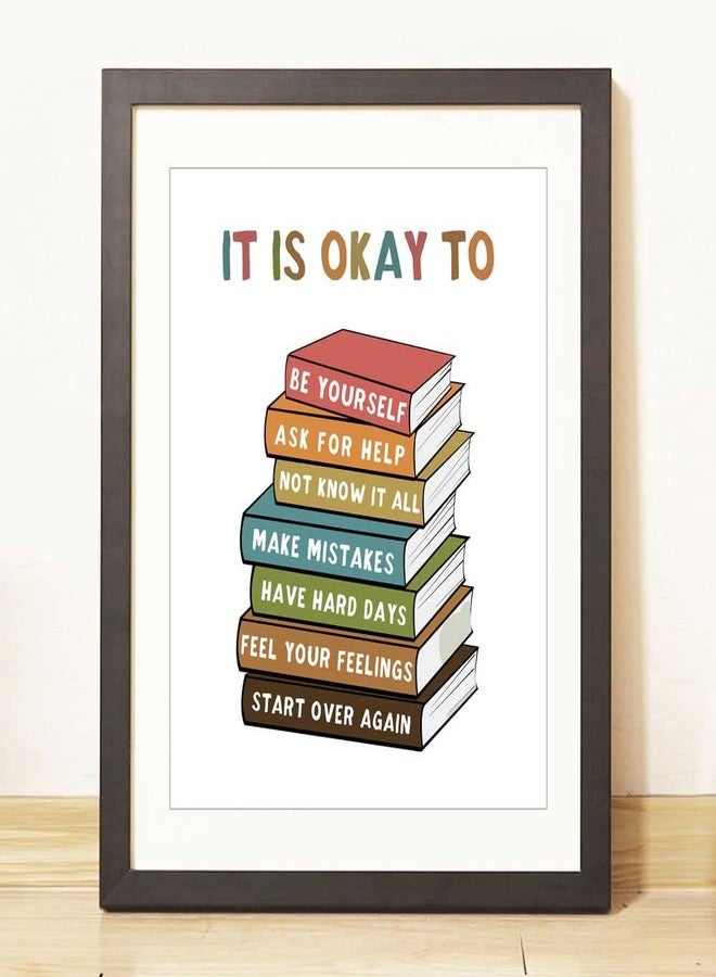 WCDHOR It Is Okay To Feel, Boho Classroom Decor, My Feelings, Classroom Poster, Educational Wall Art, Be Yourself, Playroom Wall Art Decor, School Counselor, Therapy Office Decor, No Framed (8x10 INCH) - Image 4