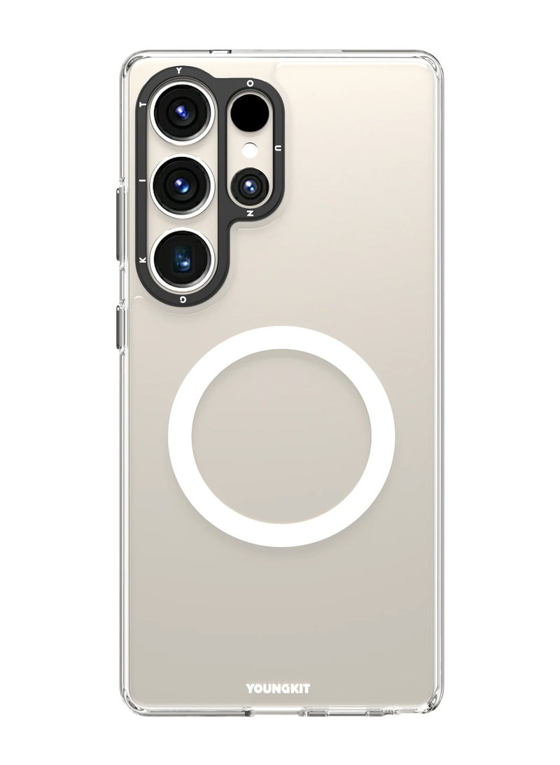 يونج كيت جراب خلفي زجاجي + إطار ناعم من سلسلة Gemstone لهاتف Samsung Galaxy S25 Ultra - أنيق ومتين ومقاوم للخدش - Image 1