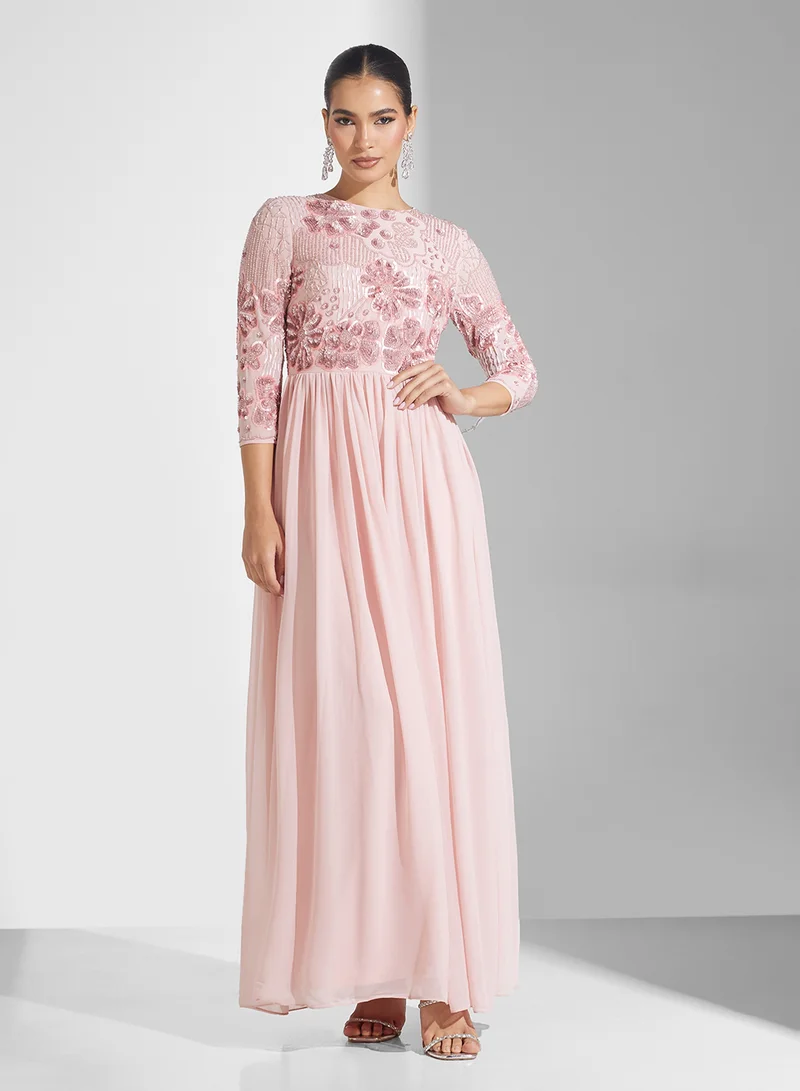 Frock and Frill Floral Embellished Dress