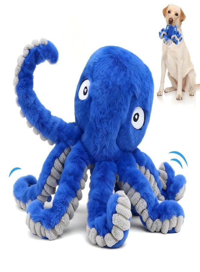 VOXGET Interactive Dog Octopus Toy, Upgrade Automatic 1.5H Jumping Ball with Motion Activation for Small Large Dogs, 2 in 1 Rechargeable Move & Tug Plush Toy Pets Keep Busy, No Music (Blue Crinkle) - Image 1