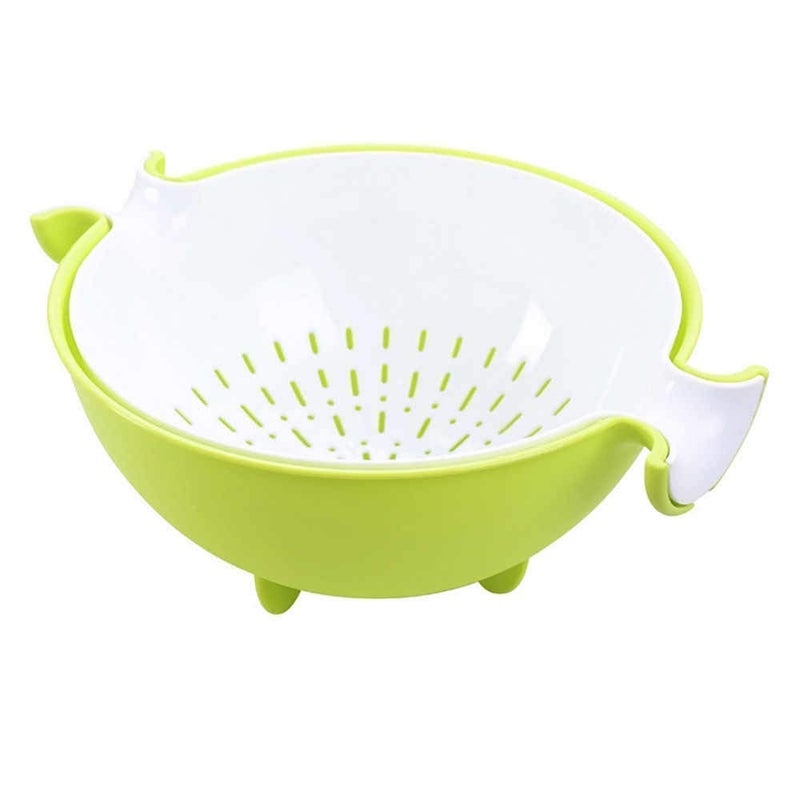 Lexazo 2in1 Kitchen Detachable DoubleLayer Colander Strainer and Large Plastic Bowl Set Fruit Vegetable Basket for Cleaning Washing and Mixing Washing Fruits Bowl Drain Basket MultiColor - Image 2