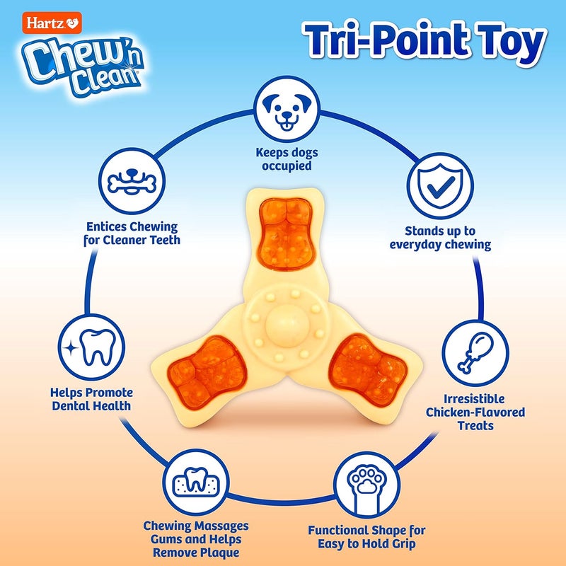 هارتز لعبة مضغ هارتز ��Chew ‘n Clean” ووجبة في نفس الوقت، بنكهة دجج، مقاس متوسط (Hartz Chew ‘n Clean Chew Toy and Treat in One, with chicken flavor, medium size) - Image 2