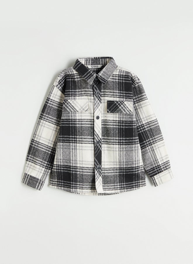 ال سي وايكيكي جاكيت قميص أولادي واسع بنقشة كارو - Image 1