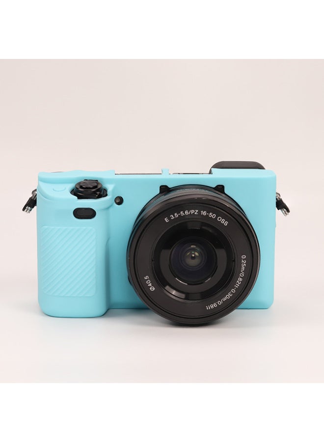 For Sony A6300 A6400 A6100 Micro Single Camera Silicone Case Protective Case Photography Bag Soft Case Bag-Color:A6100/a6300/a6400 Rubber Sleeve Blue - Image 1