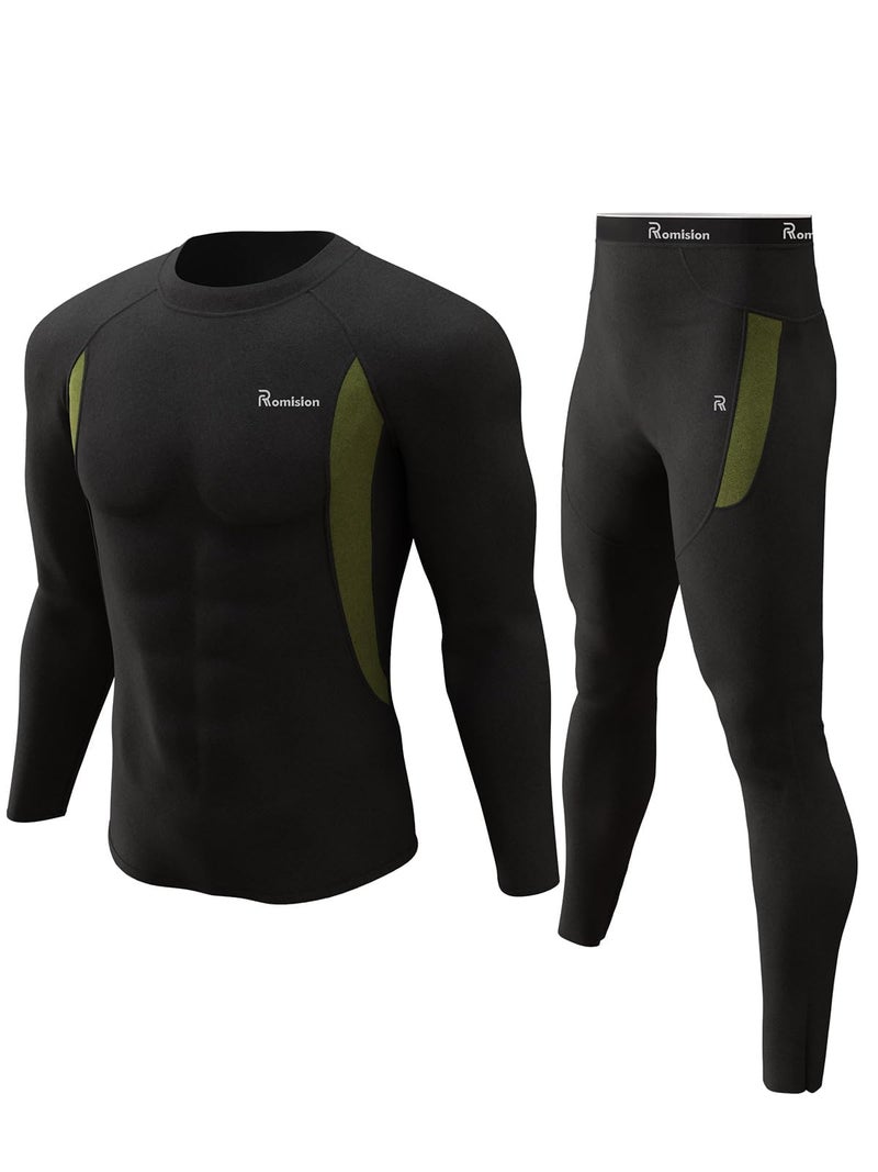 romision Thermal Underwear Long Johns for Men Fleece Lined Base Layer Cold Weather Hunting Gear Bottom and Top Set - Image 1