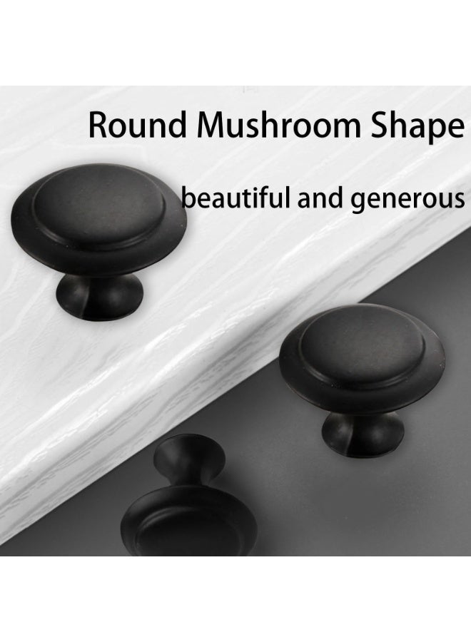 Chabeia 18 Piece Round Cabinet Knobs, Drawer Hardware - 30 mm Cabinet Knobs & Pulls for Dressers & Kitchens with Screw（Black） - Image 5