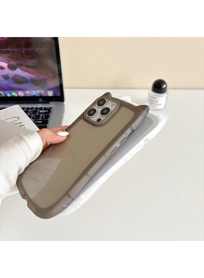 زبون جراب لهاتف iPhone 13 Pro Max، جراب هاتف TPU شفاف غير لامع على شكل رأس قطة - Image 3