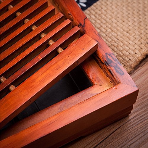 THY COLLECTIBLES Solid Wood Reservoir & Drainage Type Kung Fu GongFu Tea Table Serving Tray L17.32" x W11.02" x H1.97" (44CM X 28CM X 5CM) - Image 5