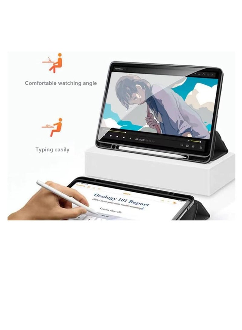 فوكس حافظة قلاب لجهاز iPad 10th Generation 10.9 بوصة 2022 مع إغلاق مغناطيسي ووظيفة الإيقاظ/السكون التلقائي مع فتحة حامل قلم، أسود - Image 2