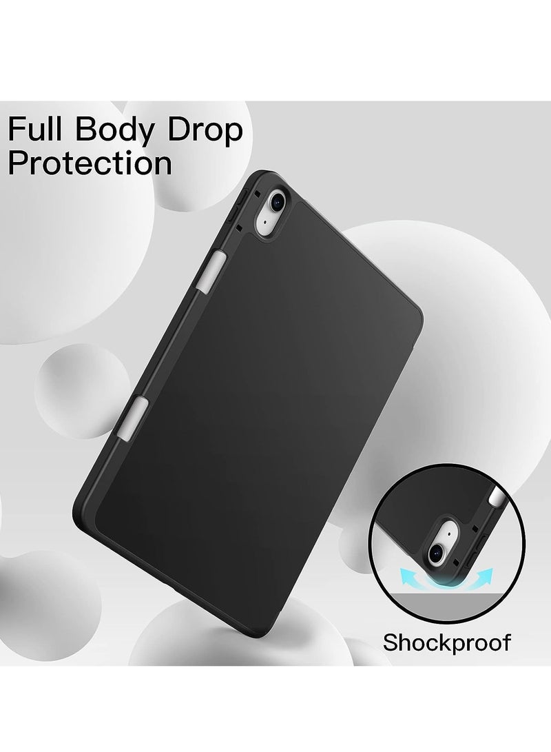 فوكس حافظة قلاب لجهاز iPad 10th Generation 10.9 بوصة 2022 مع إغلاق مغناطيسي ووظيفة الإيقاظ/السكون التلقائي مع فتحة حامل قلم، أسود - Image 4