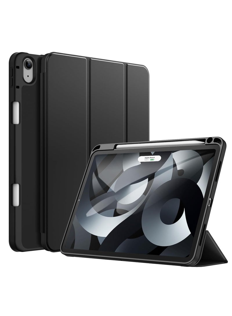 فوكس حافظة قلاب لجهاز iPad 10th Generation 10.9 بوصة 2022 مع إغلاق مغناطيسي ووظيفة الإيقاظ/السكون التلقائي مع فتحة حامل قلم، أسود - Image 1